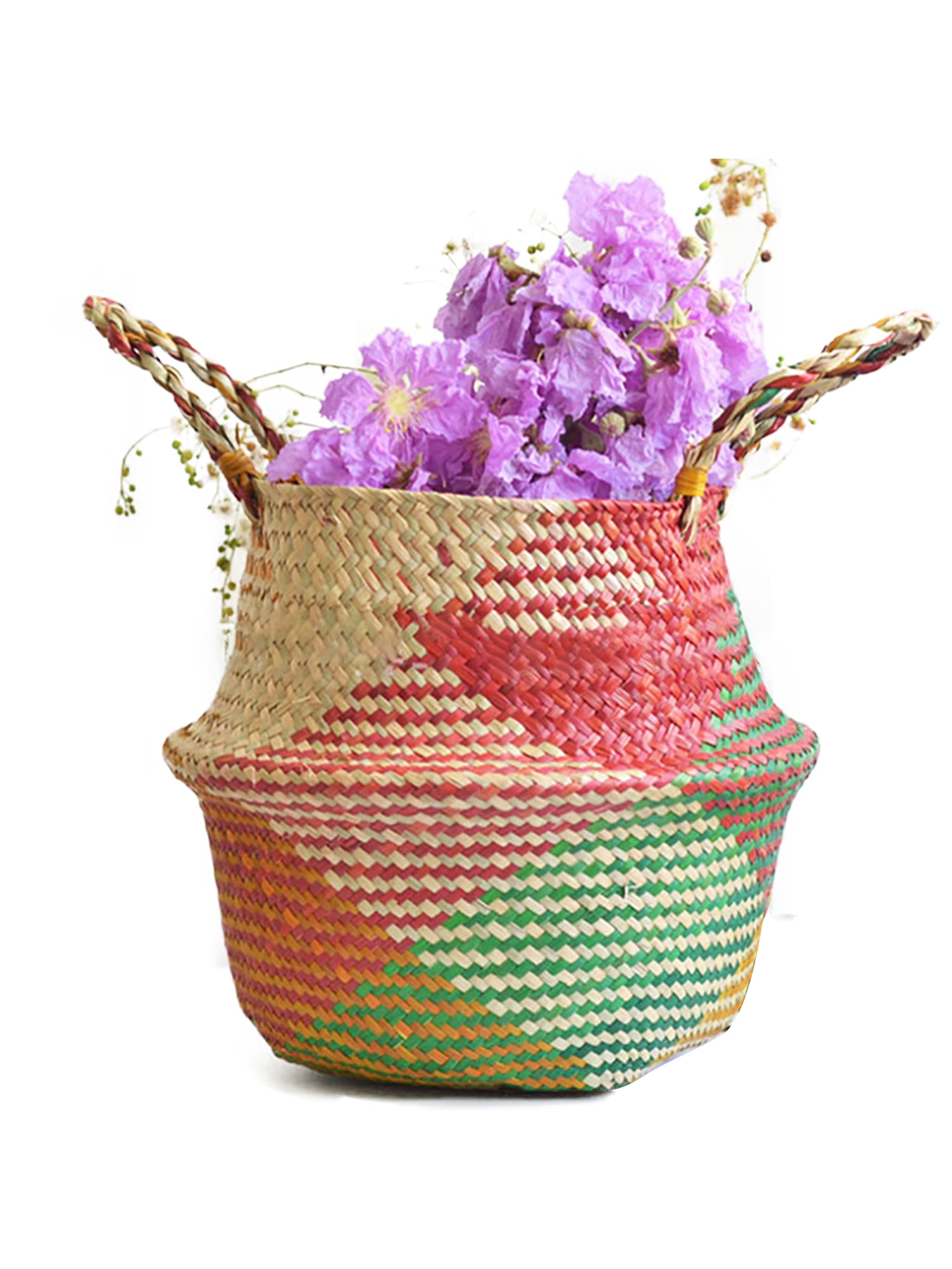 Seagrass Woven Storage Wicker Basket Flower Plants Straw Pots Bag Decor 1/3Pcs 