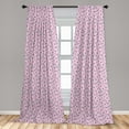 thumbnail image 4 of Ambesonne Spring Curtains, Tulip Flowers Hearts Art, Pair of 28"x84", Soft Pink Dark Teal, 4 of 4
