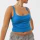 thumbnail image 3 of Camiseta sin mangas para mujer con tirantes finos, sin mangas, corte entallado, estampado liso, camiseta sin mangas recortada fresca y transpirable, 3 of 6