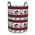 thumbnail image 2 of Daiia Buffalo Plaid Forest Round Laundry Basket with Handles Thickened Waterproof Circular hamper,Dirty Clothes Storage Basket for Bedroom,Bathroom,College Dorm-Small, 2 of 8