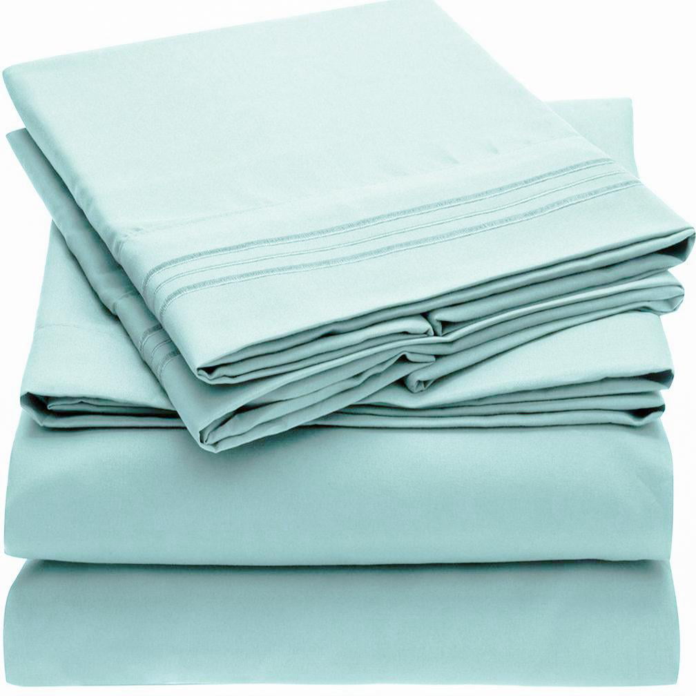 Stain Resistant Microfiber Wrinkle Mellanni 4-Piece Bed Sheet Set Deep Pocket