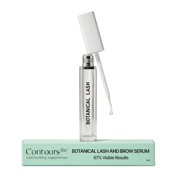 Contours Rx Botanical Lash & Brow Enhancing Serum – Peptide & Botanical Lash and Brow Serum, Conditioning & Hydrating Formula, 5 mL