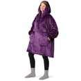 thumbnail image 2 of PAVILIA Blanket Hoodie for Women Purple, Sherpa Wearable Blanket Men, Cozy Oversized Sweatshirt Blanket, Warm Fleece Hooded Blanket Sweater with Sleeves and Two Big Pocket, Purple, 2 of 9