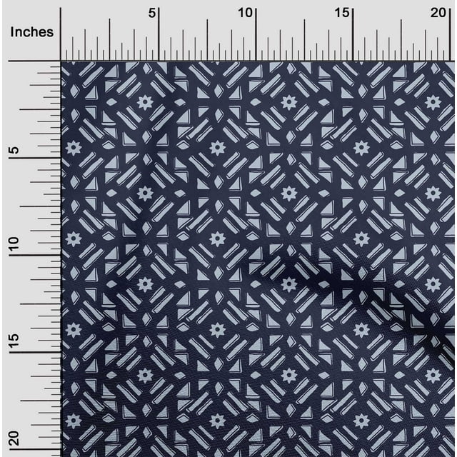 oneOone Tissu Popeline de Coton Imprimé Géométrique pour Artisanat Largeur 42 Pouces