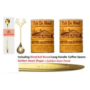 Cafe Du Monde Coffee & Chicory Blend, 15 Oz. (2 x 15 Ounce Packs) + One NineChef Spoon