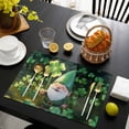 thumbnail image 3 of St. Patrick's Day Placemats Set of 4, Spring Green Shamrock Gnomes Leaves Placemats for Dining Table, Place Mats for Kitchen Tabletop, Waterproof Wipeable Dining Table Mats Set, 3 of 9