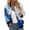 Blue-C, variant on Women's Jacket Floral Print Bomber Vintage Casual Graphic Zipper Baseball With Pocket Fall Jacket