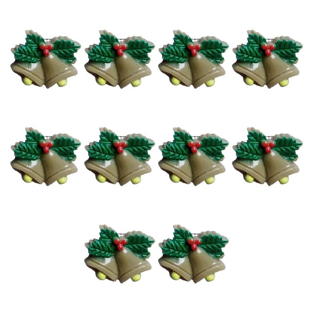 10Pcs Christmas Resin Accessories Compact Cartoon Design Adorable DIY Random Styles Holiday Decorations for Phone Cases Stockings