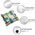 thumbnail image 4 of YANMS Abstract Teal Blue Green Grey Geometric 2-Piece Short Plush Pillowcase White, 4 of 6