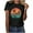 Black, variant on Summer Tops for Women 2025 Vacation Womens T Shirts Loose Fit Boho Basic Fitted Cropped Tees
