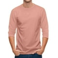 thumbnail image 5 of Men's 3/4 Sleeve Baseball T Shirts Raglan Tops | Crew Neck,Casual,Moisture Wicking,High Stretch,Comfortable,Work,Workout,Gym,Athletic Tee Pink S, 5 of 7