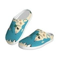 thumbnail image 2 of Fotbe World Map With Animal Pattern Women's Fuzzy Curly Fur Memory Foam Loafer Slippers Indoor Outdoor Slippers Winter Home Shoes-46/47, 2 of 7