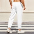 thumbnail image 7 of Miluxas Men's Casual Joggers Pants Cotton Elastic Waist Drawstring Chino Pants Hiking Outdoor Track Sweatpants White, 7 of 7