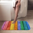 thumbnail image 4 of 1pc Colorful Wooden Planks Absorbent Non-Slip Bathroom Thickened Flannel Rug Decor,Soft,Quick Drying,Suitable For Indoor/outdoor Use,Bathrooms,Bedrooms,Kitchens,Terrace,Laundry Rooms,16"x24", 4 of 9