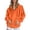 Orange, variant on NinXxx Women's Casual Pullover Hoodie Solid Raglan Sleeve Warm Jacket Light Blue M