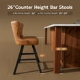 thumbnail image 6 of HomeZeer 360°Swivel Farmhouse Bar Stools Set of 2, 26" Brown Faux Leather with Low Back & Footrest, Metal Frame Counter Height Stools for Kitchen Island, Dining & Bar, 6 of 10