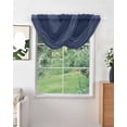 thumbnail image 2 of Navy Blue Striped Sheer Waterfall Valance Curtains for Window, Vintage Stripes Ombre Rod Pocket Sheer Topper Swag Curtains for Living Room, Kitchen 38.5"W x 47.2"L, 1 Panel, 2 of 7