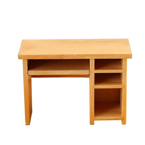 1:12 Compact Computer Desk W/Keyboard Tray Kit for Bedroom Office Study Table