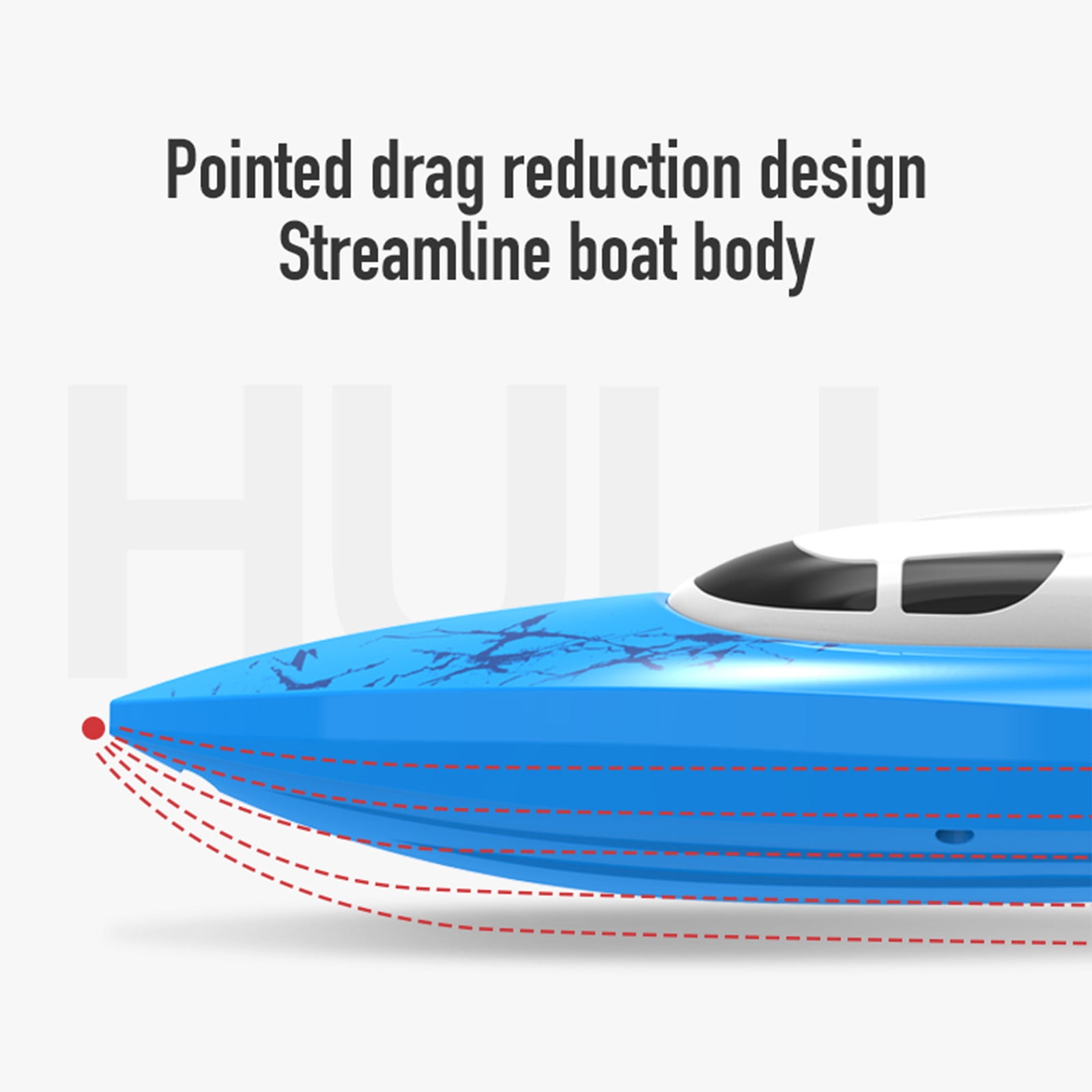 4Blue Fast Remote Control Boat For Lakes 2.4Ghz Racing Speedboat With Led Lights For Adults