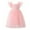 M314 Pink, variant on Tfken Summer Girls Dresses Solid Color Square Neck Fly Sleeve Tutu Tulle Dresses Trendy Toddler Soft Clothes Black Size 18-24 Months