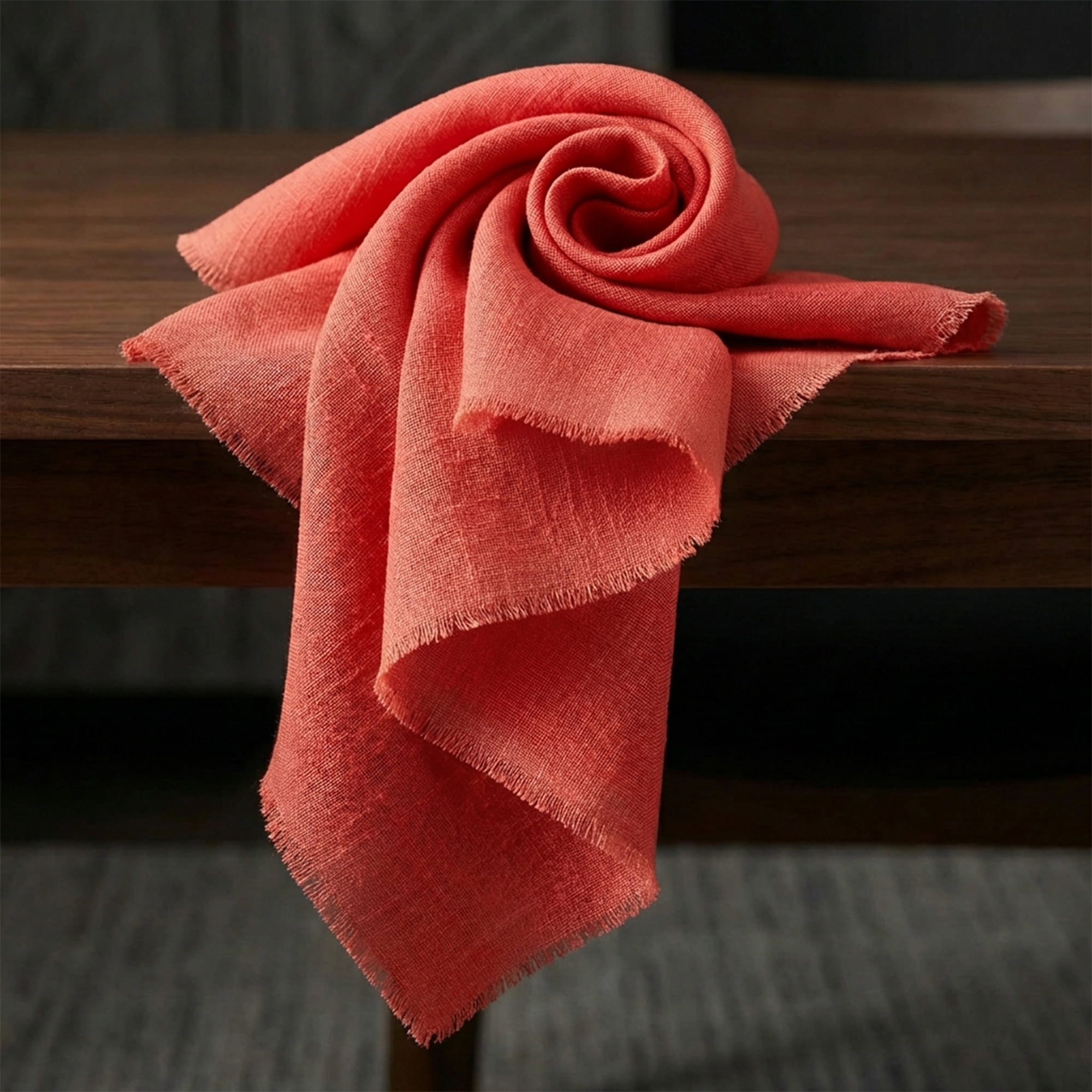 Unique Bargains 12Pcs Washable Cotton Dining Events Cloth Nspkins Caramel Orange 17x17inch