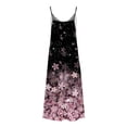 thumbnail image 5 of Womens Plus Size Dress ,Women'S Casual Summer Pocket Sleeveless Lace Print V-Neck Dress Pink, 5 of 6