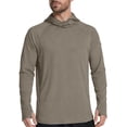thumbnail image 6 of LEKWK Fishing Shirts for Men Quick Dry Long Sleeve Hooded Face Cover Slim Fit Sun Shirt Lightweight Breathable UPF 50+ Protection Athletic Fishing Wear Khaki XXL, 6 of 7
