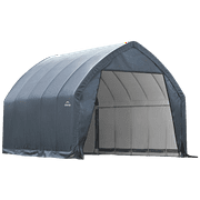 ShelterLogic Steel Garage-in-a-Box, 13 x 20 x 12 ft, Gray, Peak Style