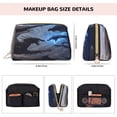 thumbnail image 5 of Naloa Black And Blue Lightning Dragon Leather Makeup Bag for Purse Travel, Portable Small Cosmetic Organizer for Women and Girls, Make up Bag with Zipper, 5 of 8