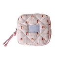 thumbnail image 2 of Cute Sanitary Napkin Storage Bag Quilted, Portable Mini Pouch for Tampons and Cosmetics, Cotton Period Organizer for School and Travel, Compact Makeup Bag for Daily Commute and Gym, 2 of 6