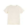 thumbnail image 2 of Cethrio Boys Cotton T-shirts, Short Sleeve Casual Soft Crew Neck Summer Tees Tops Beige Size 6, 2 of 5