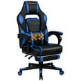 thumbnail image 1 of Goplus Chaise de Massage Gaming Inclinable Chaise de Bureau d'Ordinateur de Course avec Repose-Pieds Bleu, 1 of 10