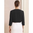 thumbnail image 4 of DARING DIVA Women's 3/4 Sleeves Flower Decor Open Front Formal Bolero S Black, 4 of 6