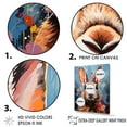 thumbnail image 3 of Designart "Hues In Pop Art Portrayal Of A Rabbit" Animals Rabbit Floater Framed Wall Art Living Room, 3 of 5