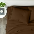 thumbnail image 3 of Shrinita 800 Thread Count Organic Cotton Bedsheet 6 PC Short Queen Chocolate 12" Deep Pockets, 3 of 7