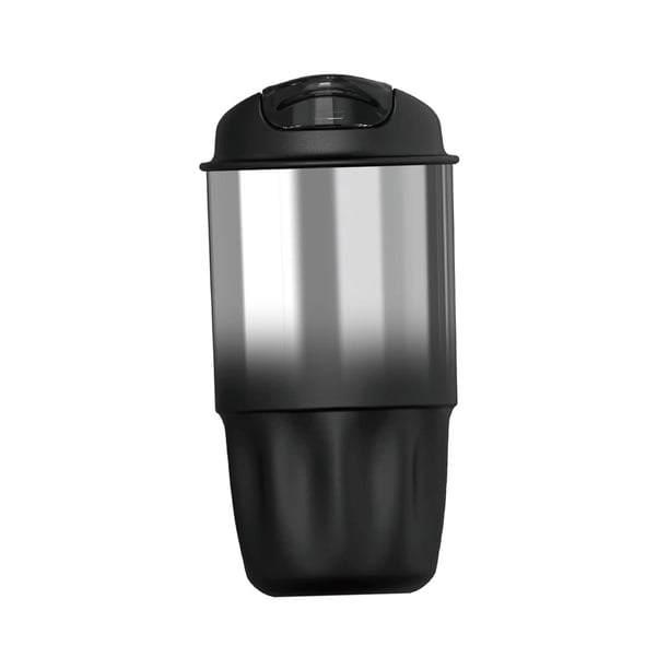 Taza de viaje con aislamiento al vacío de 260 ml, reutilizable, a prueba de fugas, para bebidas frías. Blanco negro