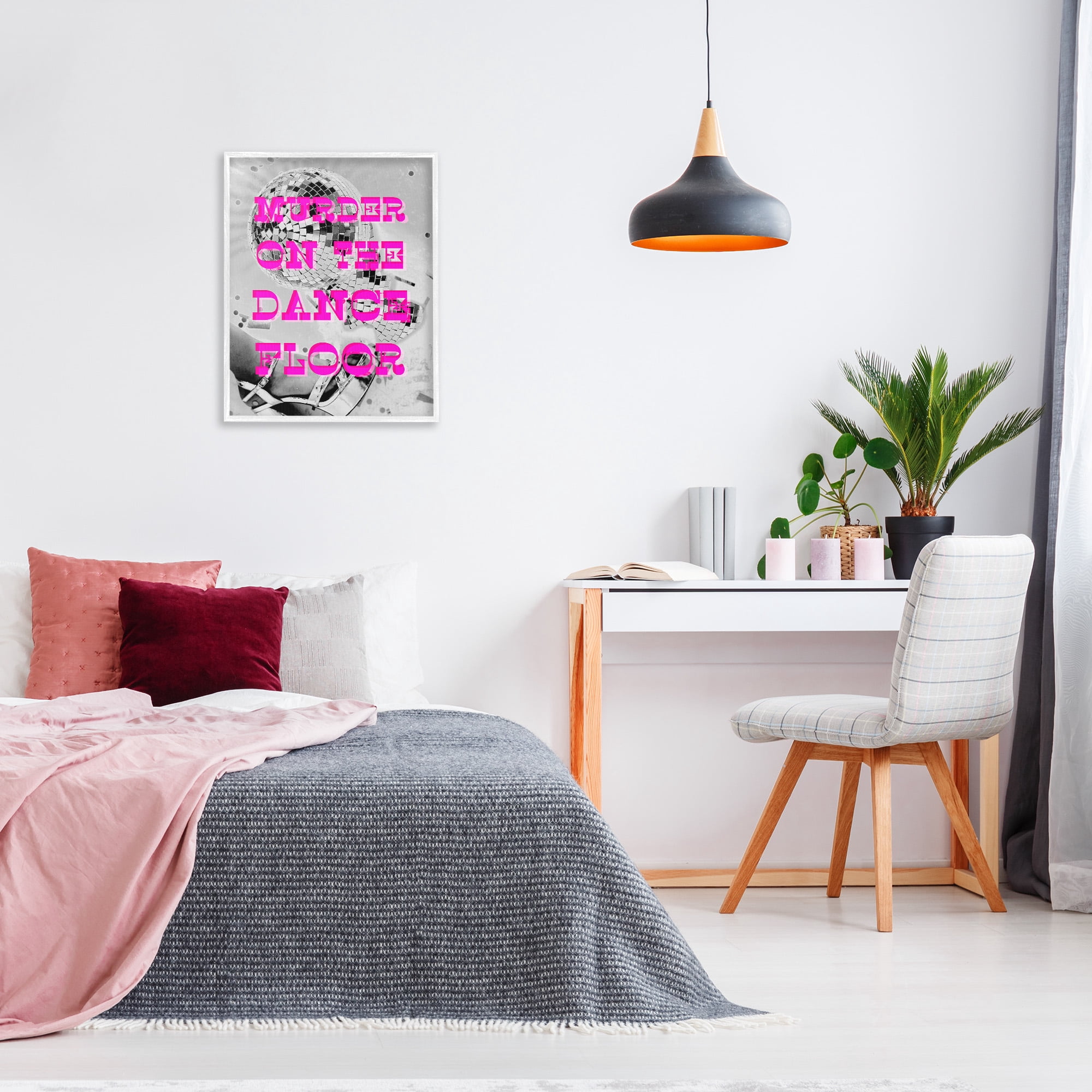 Stupell Industries Dance Floor Phrase Novelty Painting White Framed Art Print Wall Art, 24 x 30