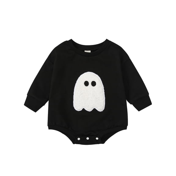 Bagilaanoe Newborn Baby Girl Boy Halloween Romper Sweatshirt Long Sleeve Bodysuits Print Pullover 6M 12M 18M 24M Infant Casual Tee Tops