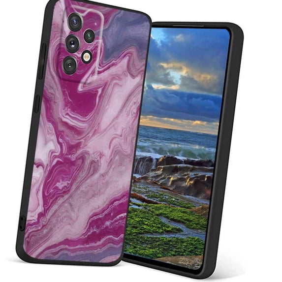 Compatible with Samsung Galaxy A52 5G Phone Case, Pink-Marble-3 Case Men Women, Flexible Silicone Shockproof Case for Samsung Galaxy A52 5G
