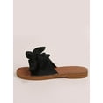 thumbnail image 4 of Vacation Black Sandals For Women  Bow Detail Flat Slide Sandals, 4 of 7