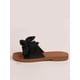 thumbnail image 3 of Preppy Outdoors Flat Slippers for Women, Bow Decor Polyester Open Toe Slide Sandals, 3 of 4