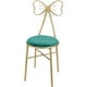 thumbnail image 1 of Silla de maquillaje, taburete de tocador con respaldo, silla pequeña, taburete de tocador con respaldo con respaldo de lazo para sala de estar y dormitorio, 1 of 7