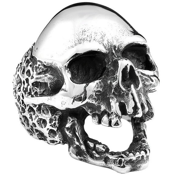 ZMY Home Open Mouth Skull Ring Stainless Steel Handmade Jewelry Fashion Cool Punk Rock Band Ring (10)