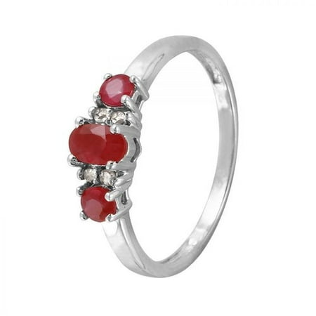 Foreli 0.56CTW Ruby And Diamond 10k White Gold Ring