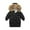 Black, variant on AnuirheiH Thicken Plush Warm Kids Down Coat Winter Hooded Long Boys Girls Cotton Down Jackets Outerwears Children Clothing