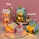 thumbnail image 2 of Mini pastel de madera Diy, Casa de muñecas con leche de fresa, Kit de construcción en miniatura con muebles, Casa de muñecas ligera, juguetes para adultos, regalo, 2 of 4