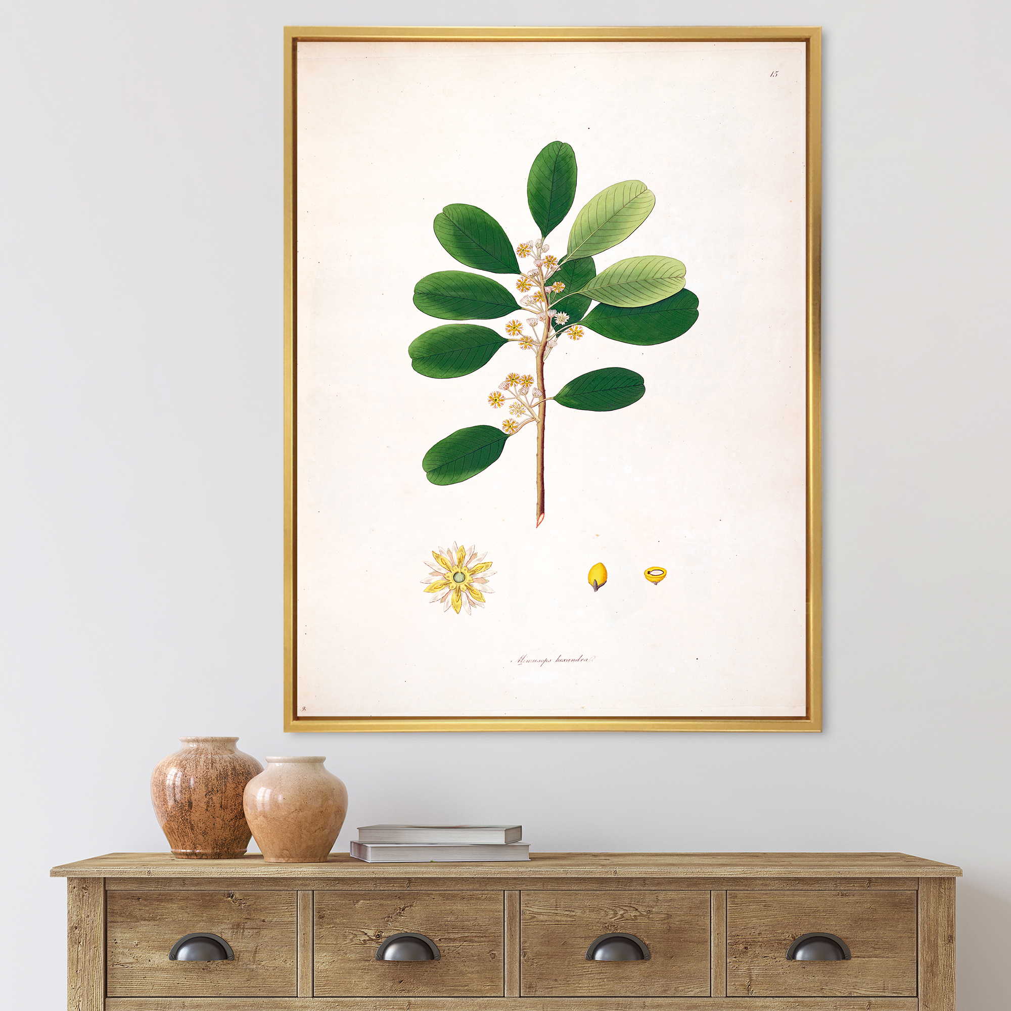 Designart 'Ancient London Plants IX' Farmhouse Framed Canvas Wall Art Print