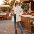 thumbnail image 5 of Corduroy Jacket for Women Oversized Long Sleeve Button Down Jacket Casual Work Travel Fall Winter Coat, 2XL, 5 of 8