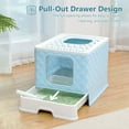 thumbnail image 3 of PAWZ Road Covered Cat Litter Box Large Cat Toilet Box Drawer Type Easy to Clean,Blue, 3 of 13