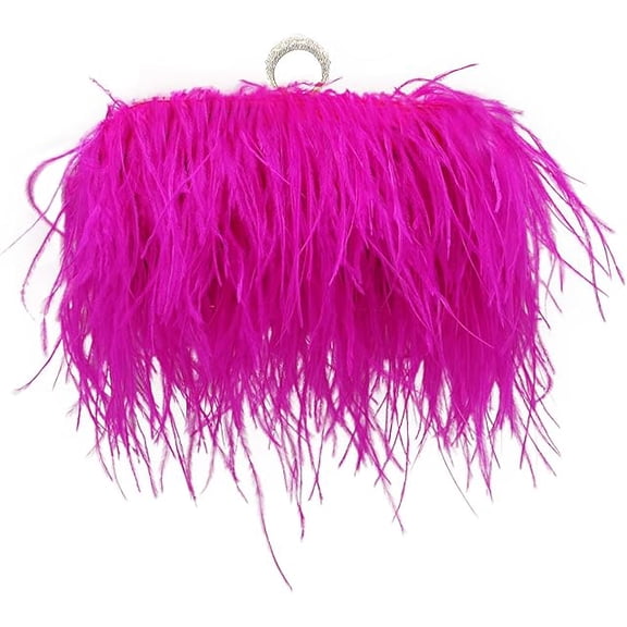 Miuco Women Feather Clutch Purse Shoulder Crossbody Bag Evening Handbags Magenta Walmart